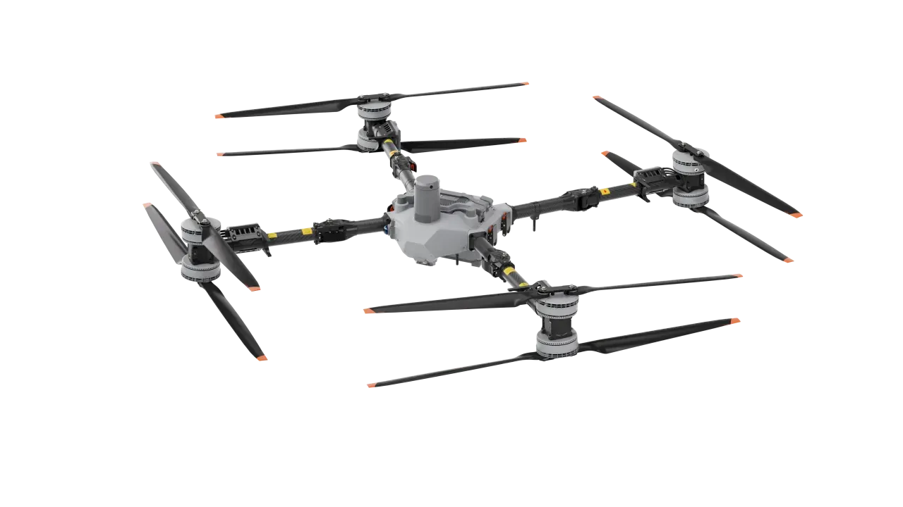 Detalhe estrutural do corpo do DJI Agras T100