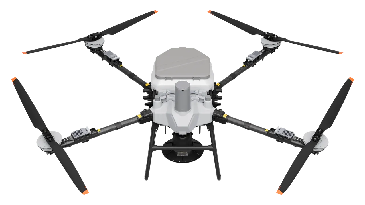 DJI Agras T55 com o sistema de espalhamento DS80L instalado